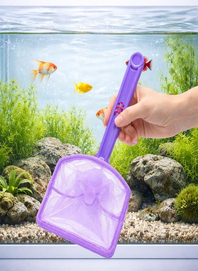 شبكة صيد أسماك أرجوانية من قطعتين (6 بوصات) من VAYINATO® | شبكة نايلون لصيد الأسماك بمقبض ABS | شبكة عائمة لحوض السمك للأسماك والروبيان وتنظيف الحوض - Image 5